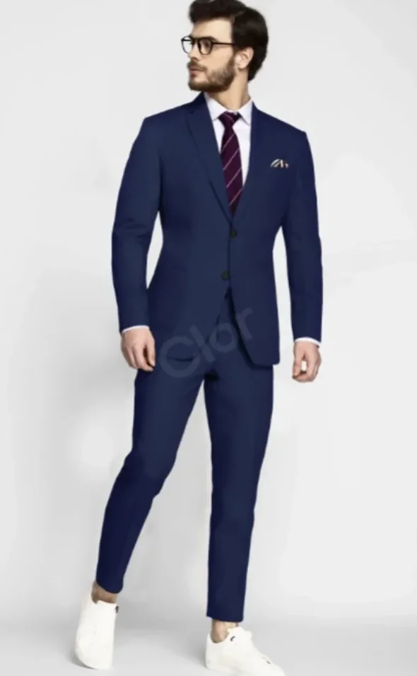 Model in a navy suit