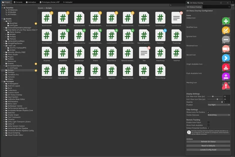 Git Status Overlay for Unity